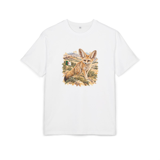 Algeria Heritage Oversized T-Shirt front in White; original Printify mockup