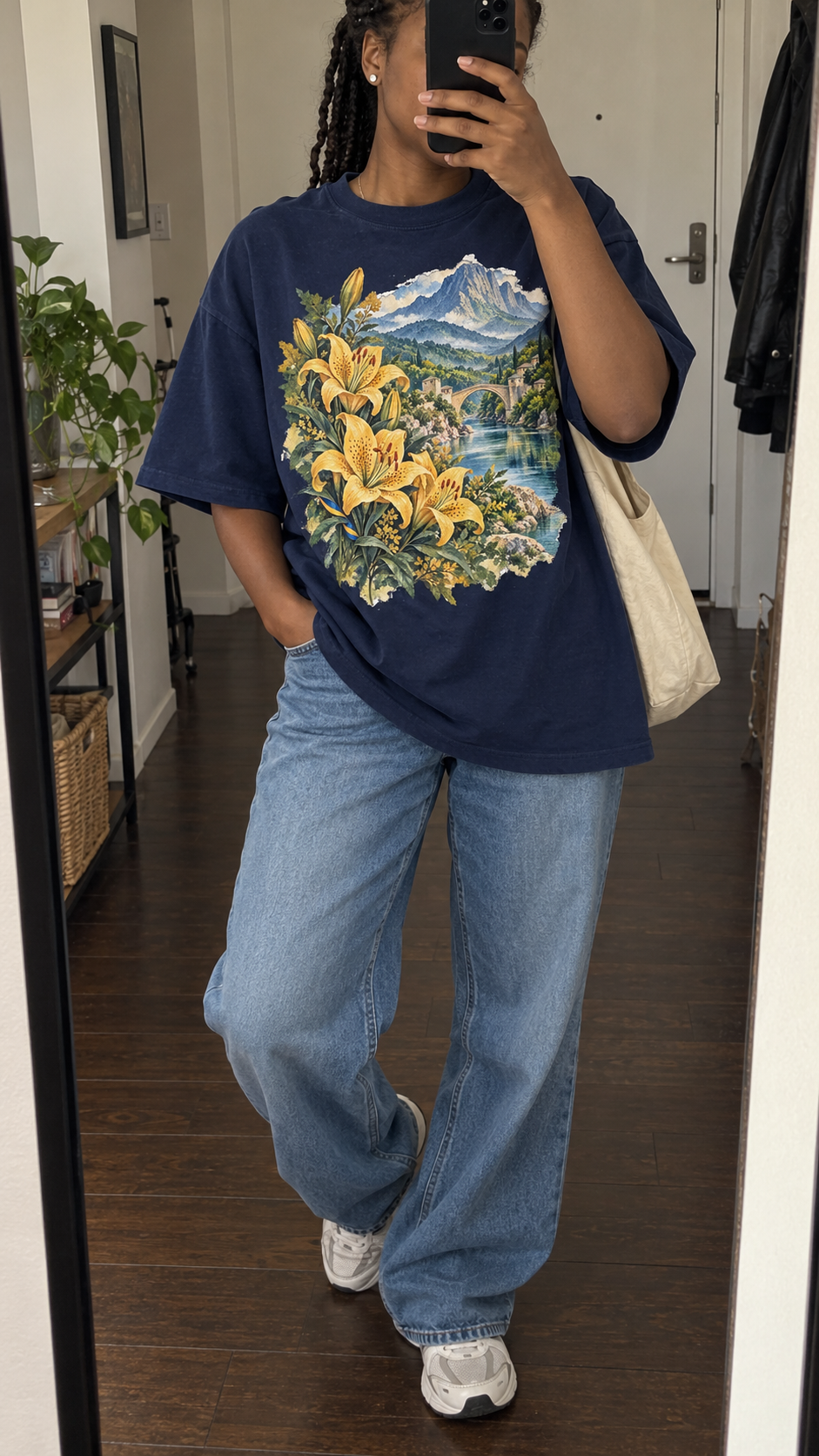 AI generated bosnia Heritage T-Shirt casual mirror selfie mockup