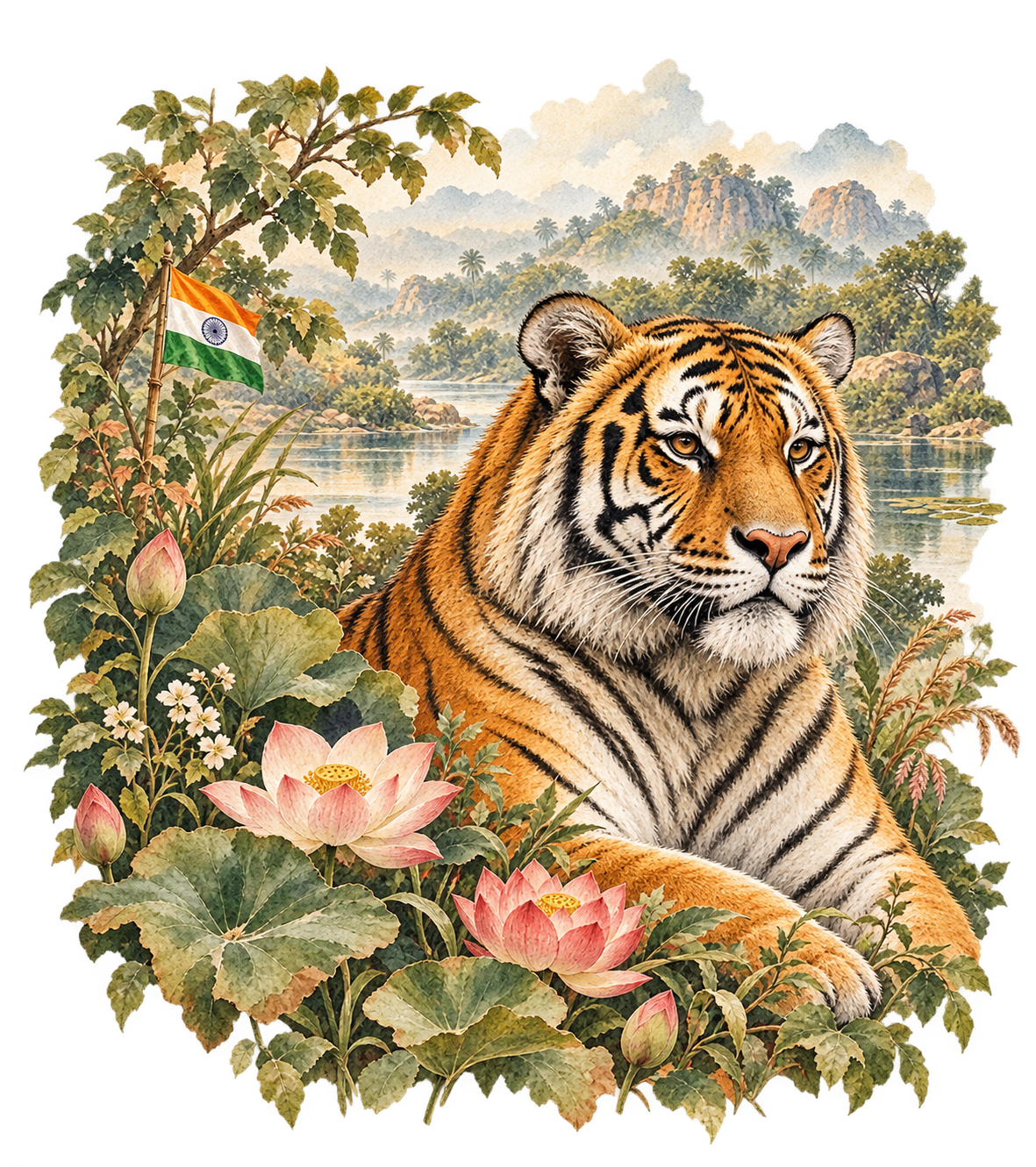 AI generated india Heritage T-Shirt detail mockup