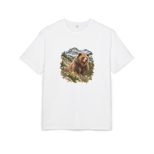 Romania Heritage Oversized T-Shirt front in White; original Printify mockup