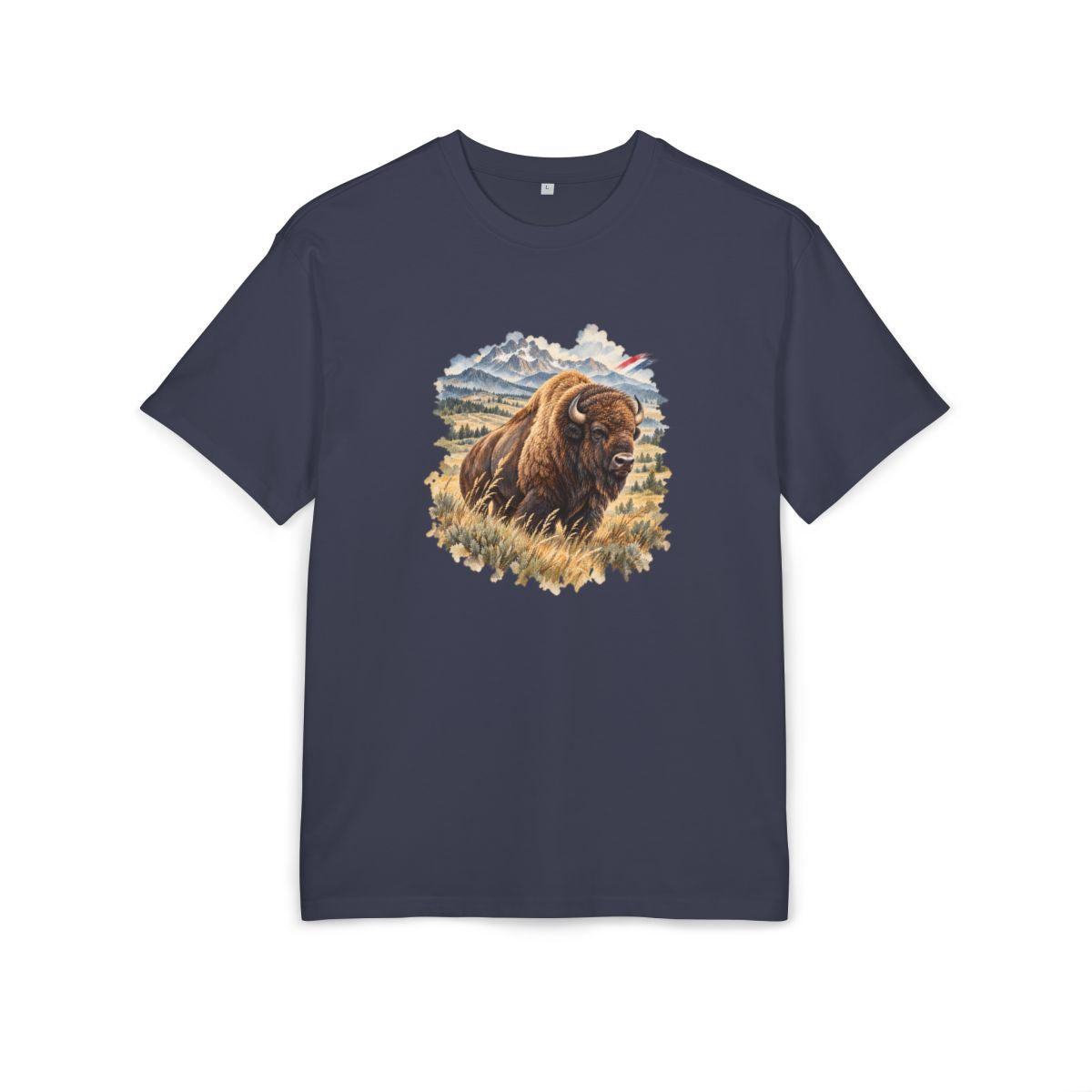 United States Heritage Oversized T-Shirt front in Navy; original Printify mockup